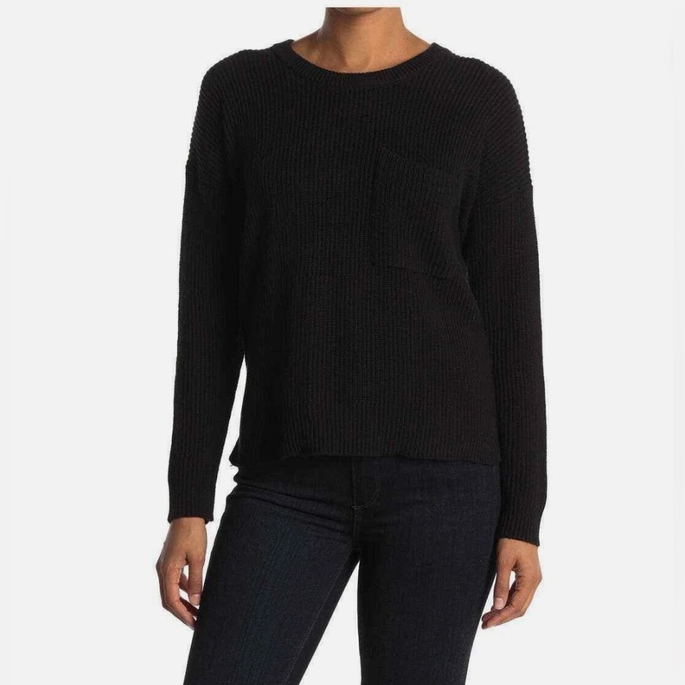 Madewell Black Pullover Sweater with Pocket